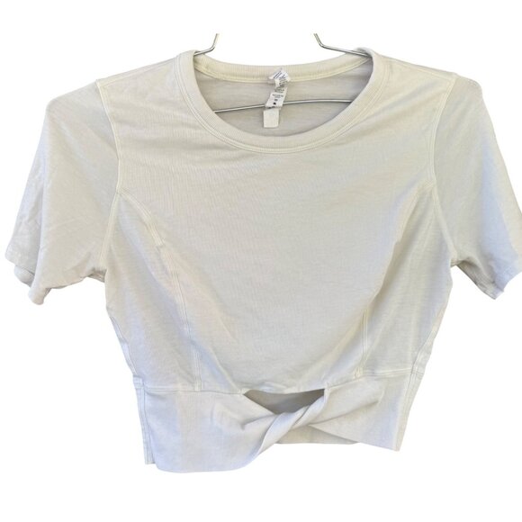 Lululemon Womens White Twist Front T-Shirt Size 8 - Picture 1 of 11
